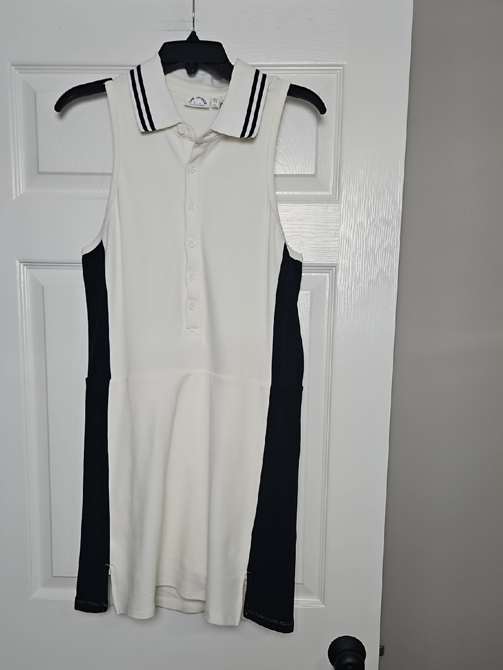 NWT The Upside Alcaraz Martina Tennis Dress: Creme/Black: Size Large